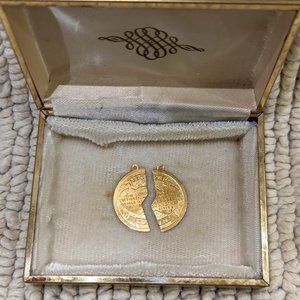 SOLD 14k Yellow Gold 2 Piece Mizpah Charm Pendant